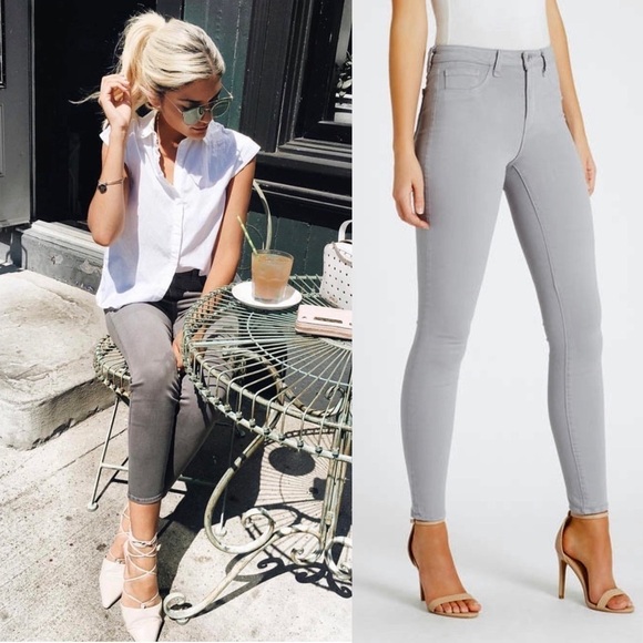 NWT L’AGENCE High Rise Grey Stretch Denim Smoothing‎ Marguerite Skinny Jeans 25 - Picture 2 of 6